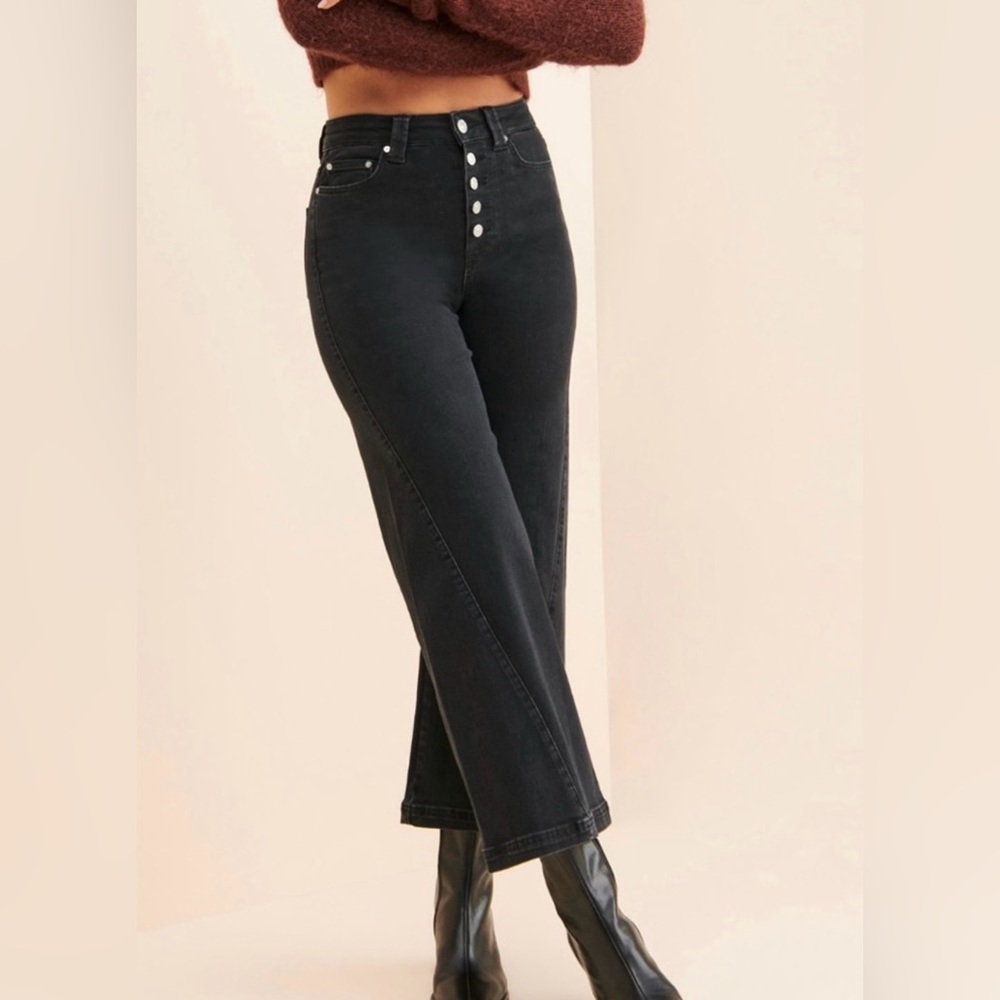 PAIGE Denim High-Waisted Anessa Black Jeans 26